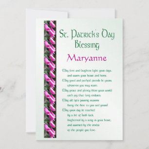 Cartes Pour Fêtes Annuelles Bénédiction irlandaise de la Saint-Patrick pour un