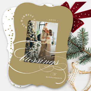 Cartes Pour Fêtes Annuelles Bénédiction religieuse de Noël Calligraphie Photo