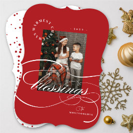 Cartes Pour Fêtes Annuelles Bénédiction religieuse de Noël Calligraphie Photo