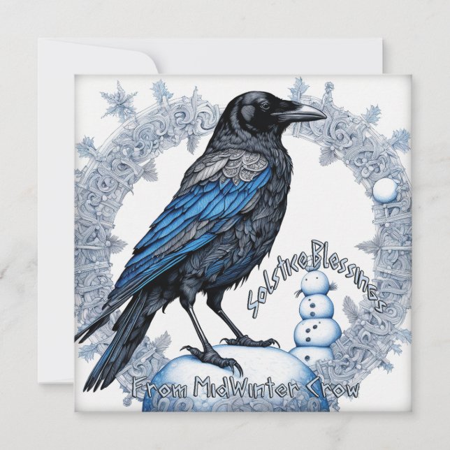 Cartes Pour Fêtes Annuelles Bénédiction solstice, de Midwinter Crow. (Devant)