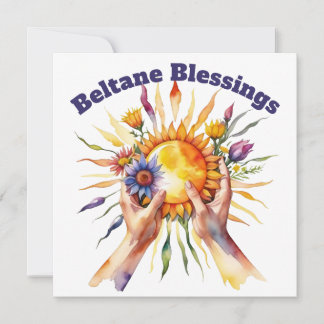 Cartes Pour Fêtes Annuelles Bénédictions de Beltane Sabbat d'Été Floral Soleil