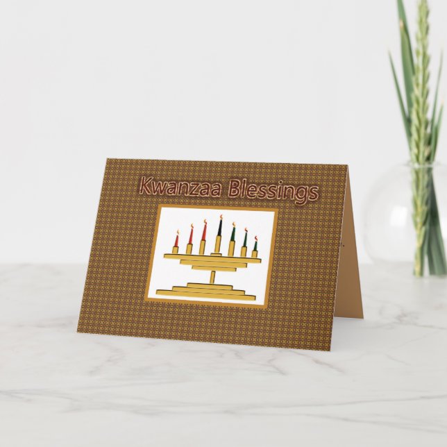 Cartes Pour Fêtes Annuelles Bénédictions de Kwanzaa (Devant)
