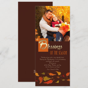 Cartes Pour Fêtes Annuelles Bénédictions de la saison. Photo Thanksgiving