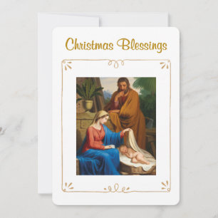 Cartes Pour Fêtes Annuelles Bénédictions de Noël chrétiennes Sainte Famille