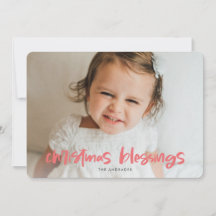 Bénédictions de Noël Photo Rose Simple Enfants Mod