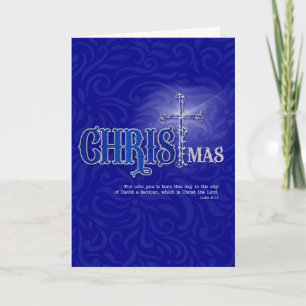 Cartes Pour Fêtes Annuelles Bénédictions de Noël religieuses Croix chrétienne