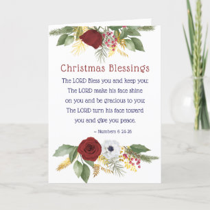 Cartes Pour Fêtes Annuelles Bénédictions de Noël Seigneur Bénissez-vous Bible 