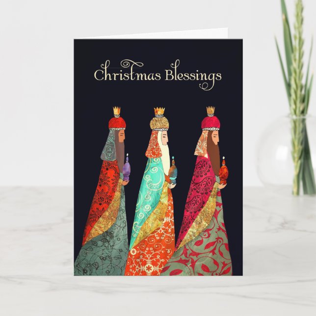 Cartes Pour Fêtes Annuelles Bénédictions de Noël, trois rois (Devant)