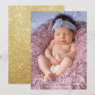 Cartes Pour Fêtes Annuelles Bénédictions de Pâques Bébé Famille Parties scinti
