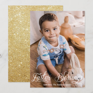 Cartes Pour Fêtes Annuelles Bénédictions de Pâques Bébé Famille Parties scinti
