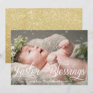 Cartes Pour Fêtes Annuelles Bénédictions de Pâques Bébé Famille Parties scinti