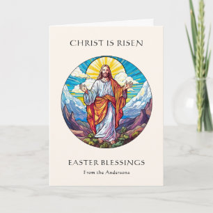 Cartes Pour Fêtes Annuelles Bénédictions de Pâques religieuses Jésus