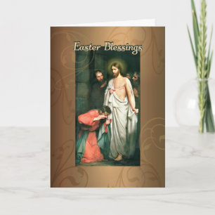 Cartes Pour Fêtes Annuelles Bénédictions de Pâques, résurrection de Jésus par