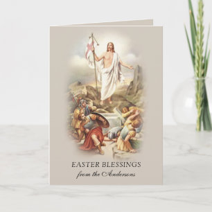 Cartes Pour Fêtes Annuelles Bénédictions de Pâques Résurrection Jésus Prière