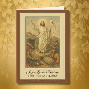 Cartes Pour Fêtes Annuelles Bénédictions de Pâques Résurrection Jésus Prière