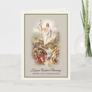 Cartes Pour Fêtes Annuelles Bénédictions de Pâques Résurrection Jésus Prière V
