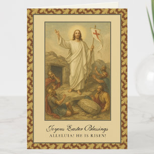 Cartes Pour Fêtes Annuelles Bénédictions de Pâques Résurrection Jésus Prière V