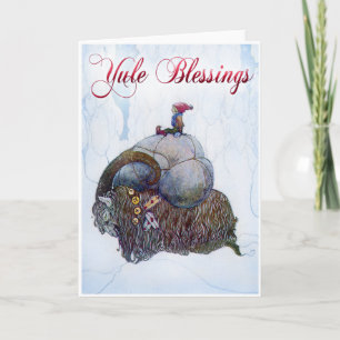 Cartes Pour Fêtes Annuelles Bénédictions de Yule - Julbocken Vintage
