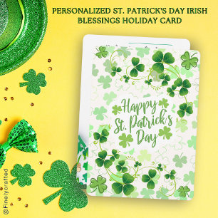 Cartes Pour Fêtes Annuelles Bénédictions irlandaises personnalisées de la Sain