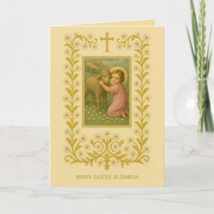 Cartes Pour Fêtes Annuelles Bénédictions religieuses de Pâques vintage Fête de