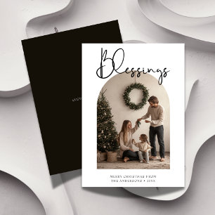 Cartes Pour Fêtes Annuelles Bénédictions sophistiquées Photo de Noël religieus