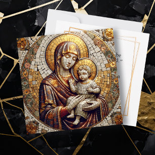 Cartes Pour Fêtes Annuelles Béni Mère Marie et Bébé Jésus   Noël