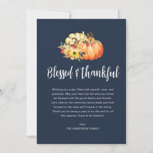 Cartes Pour Fêtes Annuelles Bénie et de grâce bleu marine