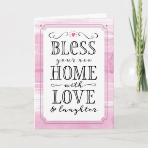Cartes Pour Fêtes Annuelles Bénissez votre nouvelle maison avec amour et rire