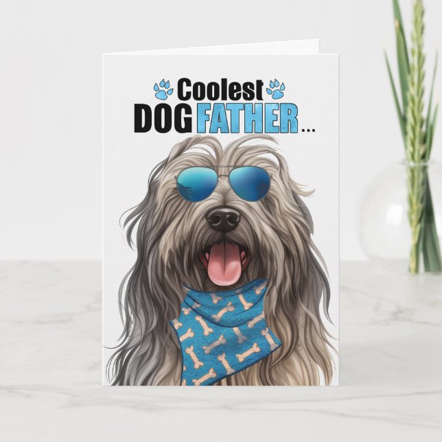 Cartes Pour Fêtes Annuelles Bergamasco Chien Coolest Papa Jamais Fête des père (Devant)