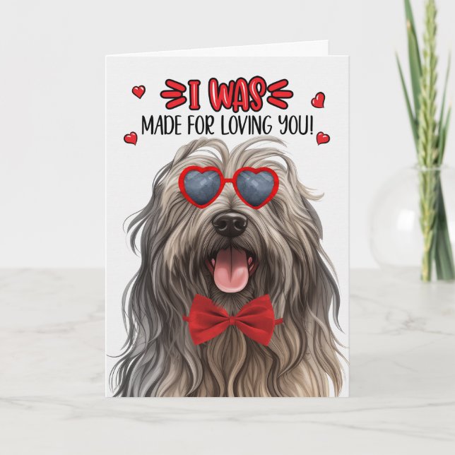 Cartes Pour Fêtes Annuelles Bergamasco Chien fait pour vous aimer Valentine (Devant)
