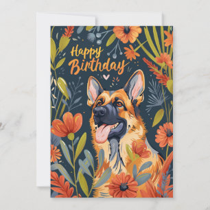 Cartes Pour Fêtes Annuelles Berger allemand Joyeux anniversaire