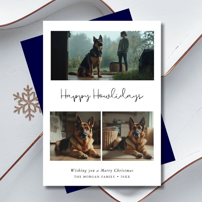 Cartes Pour Fêtes Annuelles Berger allemand Noël Happy Howlidays photo (Créateur téléchargé)