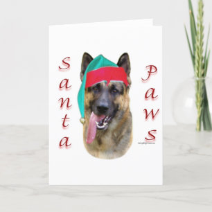 Cartes Pour Fêtes Annuelles Berger allemand Père Noël Paws