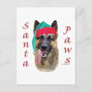 Cartes Pour Fêtes Annuelles Berger allemand Père Noël Paws