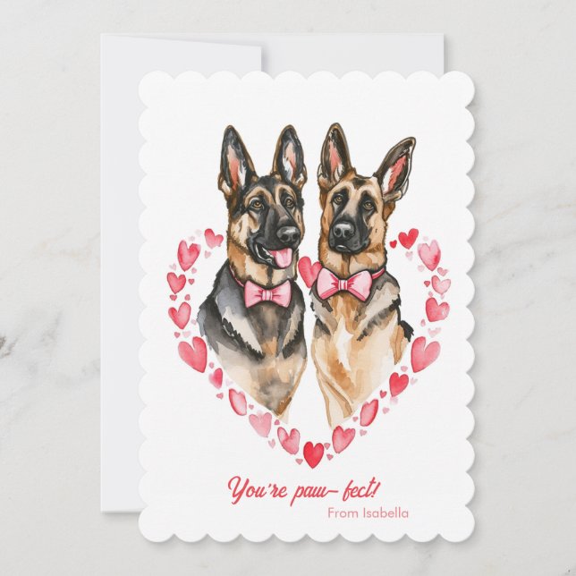 Cartes Pour Fêtes Annuelles Berger allemand Valentines Jour Vous êtes Pawfect  (Devant)