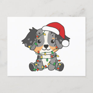 Cartes Pour Fêtes Annuelles Berger australien Animaux d'hiver de Noël