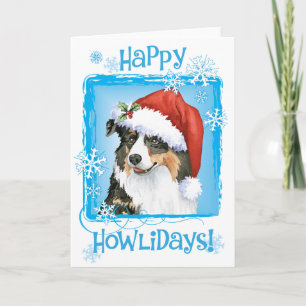 Cartes Pour Fêtes Annuelles Berger australien de Noël