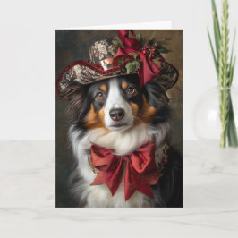 Cartes Pour Fêtes Annuelles Berger australien de Noël victorien
