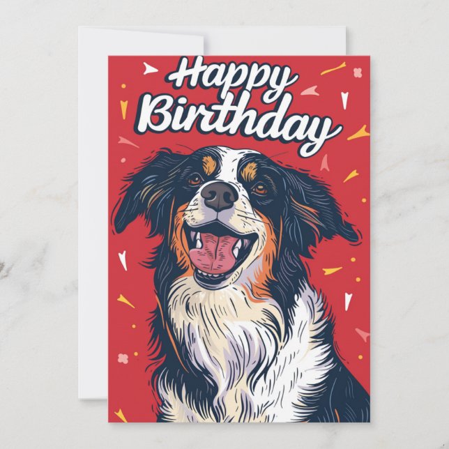 Cartes Pour Fêtes Annuelles Berger australien Joyeux anniversaire (Devant)