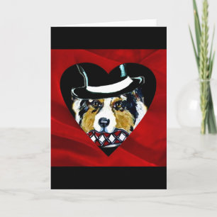 Cartes Pour Fêtes Annuelles Berger australien Valentine