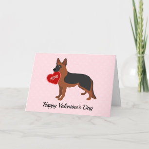 Cartes Pour Fêtes Annuelles Berger noir et rouge allemand Saint-Valentin