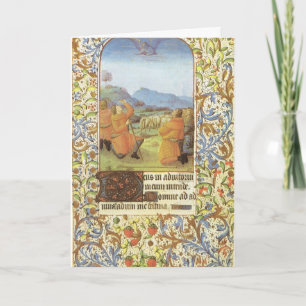 Cartes Pour Fêtes Annuelles Bergers dans les champs près de Bethléem, médiéval
