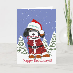 Cartes Pour Fêtes Annuelles Bernedoodle Père Noël Chien personnalisé mignon ma