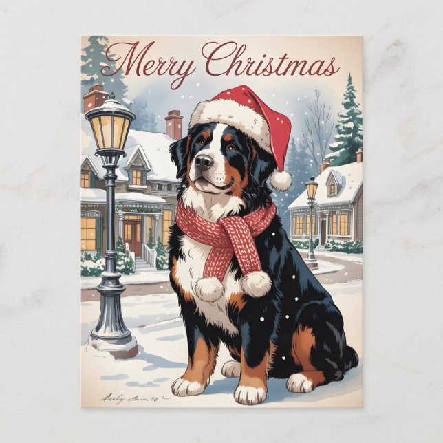 Cartes Pour Fêtes Annuelles Bernese mountain dog personalized Christmas  (Devant)