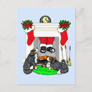Cartes Pour Fêtes Annuelles Bernese Mt Dog Santa Drops