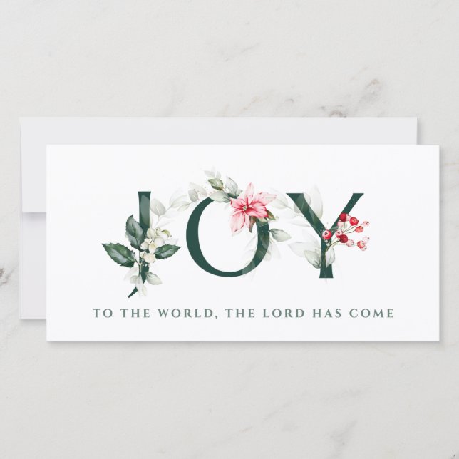 Cartes Pour Fêtes Annuelles Berries d'hiver | Lettres de Noël | JOY (Devant)