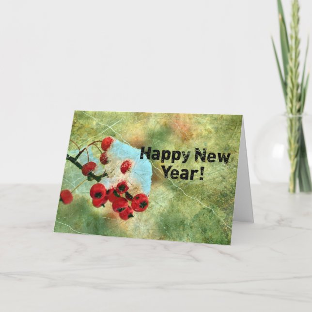 Cartes Pour Fêtes Annuelles Berries du Nouvel An (Devant)