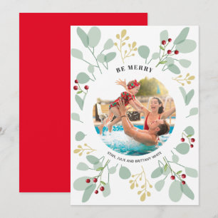 Cartes Pour Fêtes Annuelles Berries et Eucalyptus Photo de Noël