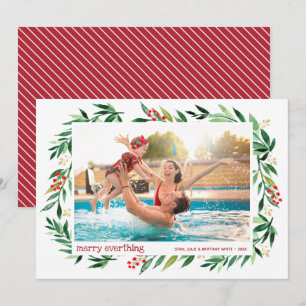 Cartes Pour Fêtes Annuelles Berries et verdure Joyeux Noël Photo