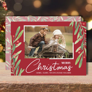 Cartes Pour Fêtes Annuelles Berries Green Photo de Noël